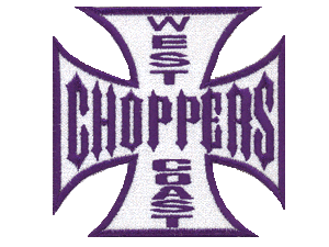 West Coast Choppers 4 inch white and purple cross